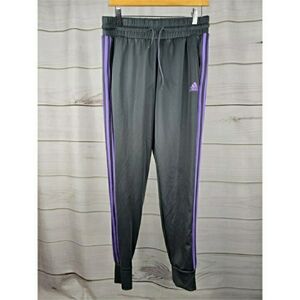 Adidas Charcoal Joggers with Violet Accents